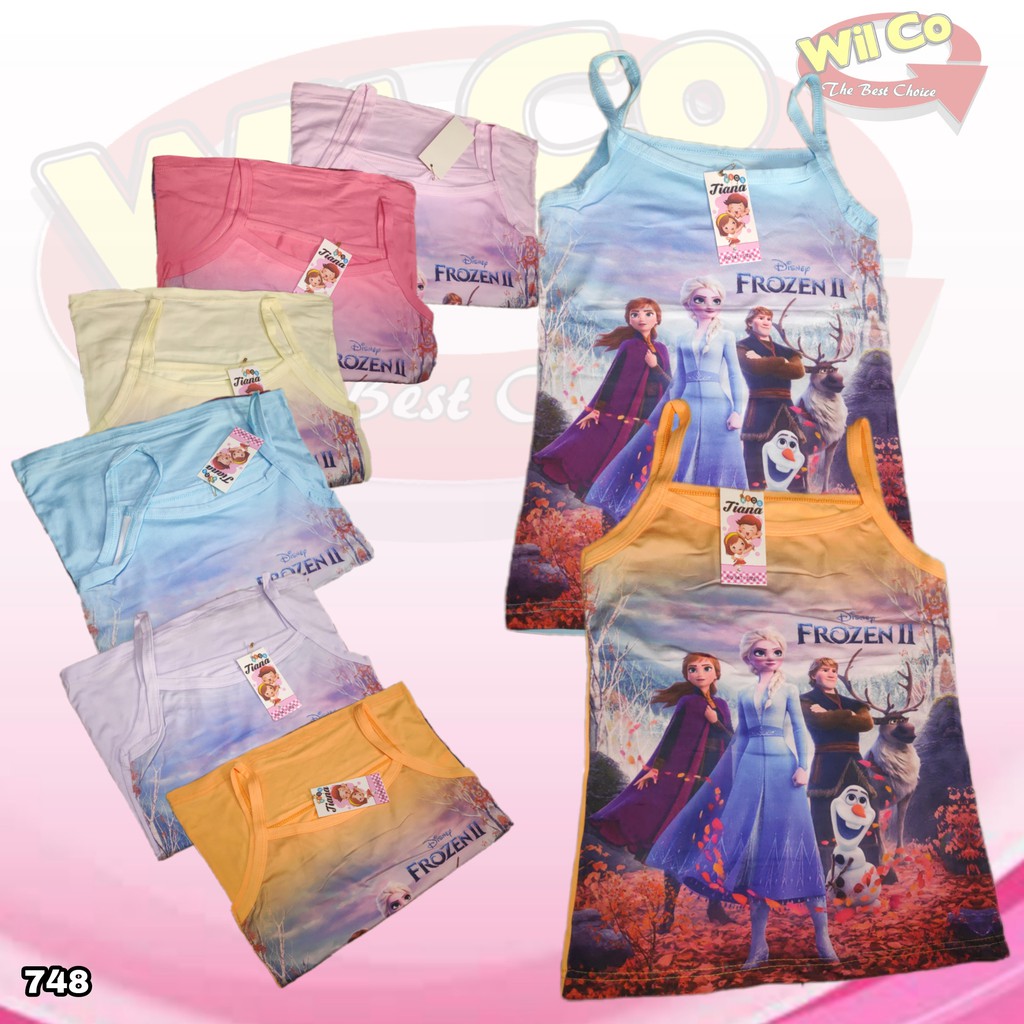 K748 - SINGLET TANKTOP TALI ANAK MOTIF FROZEN ART 646/647 HARGA PER 1 PCS