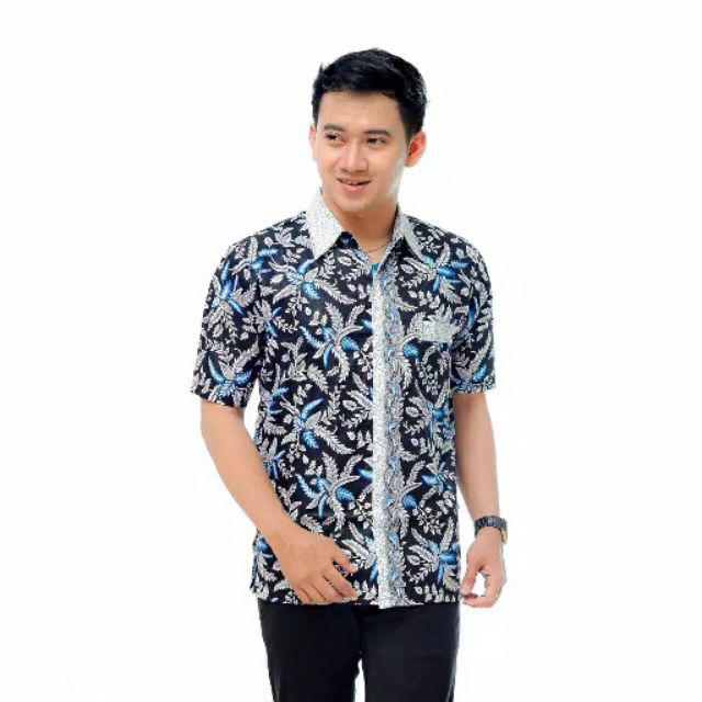 BSWART Batik HRB026 Kenongo Hem Pendek Padi Pekalongan M L XL XXL Batik Pria MURAH Modern Grosir-NO:4
