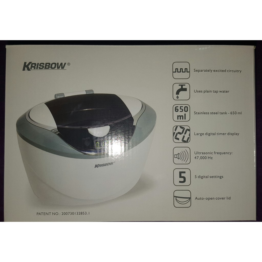 krisbow digital ultrasonic cleaner / pembersih 650 ml