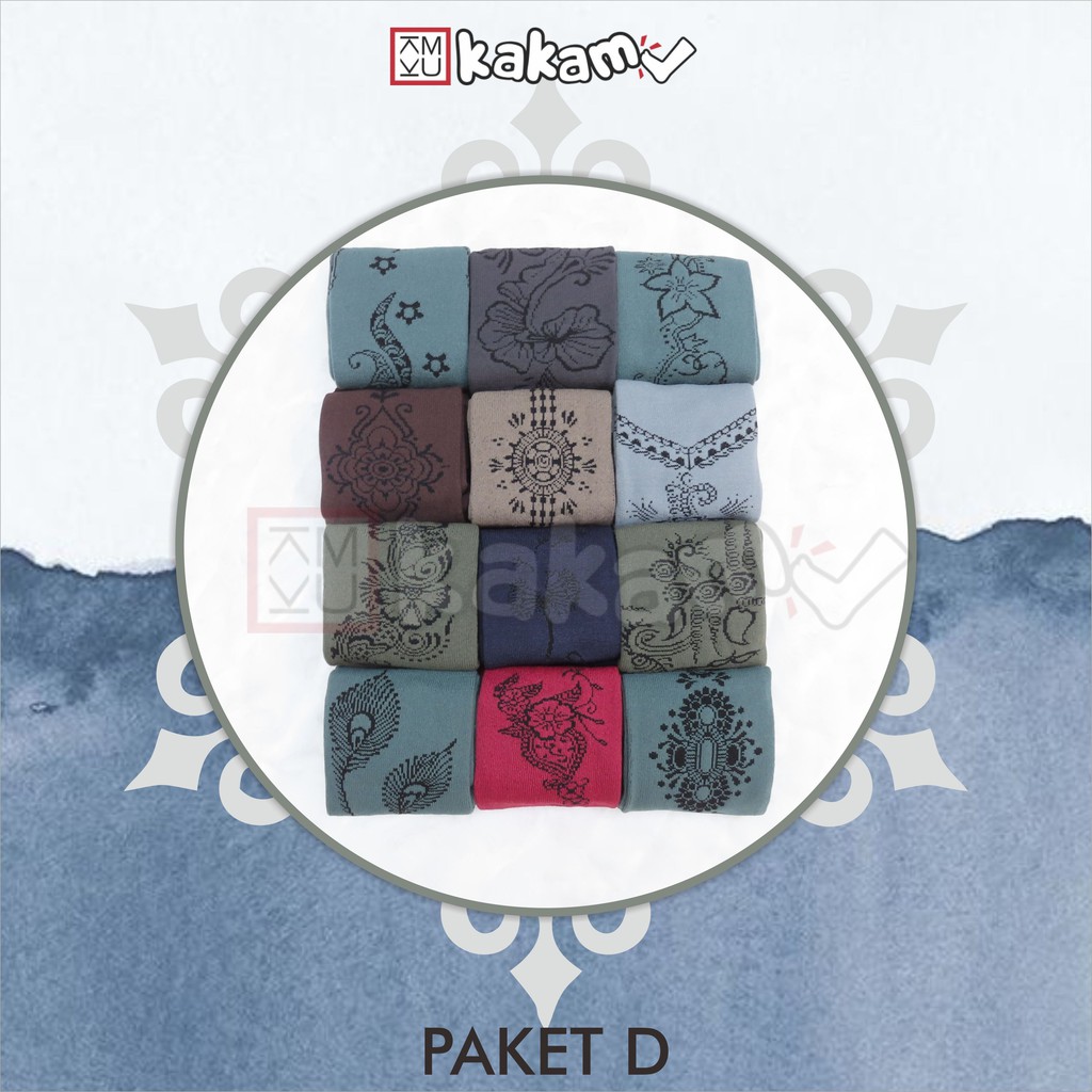 KAKAMU Kaos Kaki Jempol Muslimah Motif Henna Warna 12 Pasang