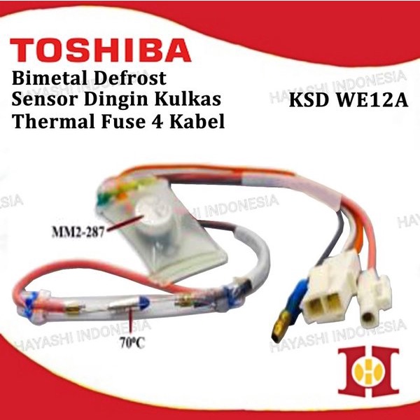 Defrost Bimetal Dingin Dalam Kulkas 4 Kabel Fuse MM2-287 Toshiba