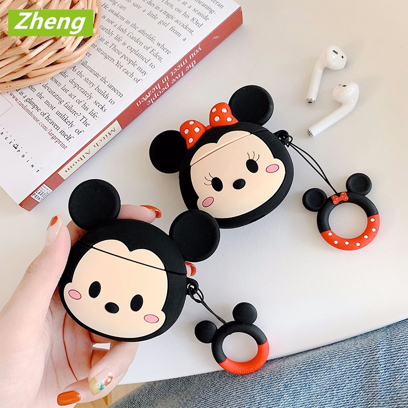 Casing Pelindung dengan Bahan Silikon dan Gambar Kartun Mickey / Minnie Mouse untuk iPhone