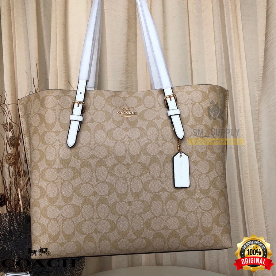TAS TOTEBAG COACH MOLLIE IN SIGNATURE CANVAS WHITE 1655