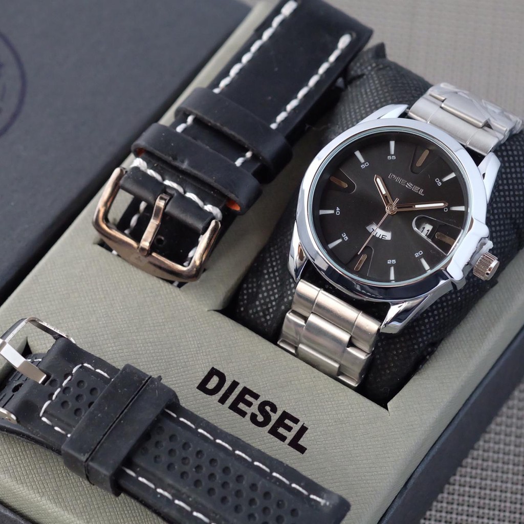 Jam Tangan Pria Cowok Analog Diesel Super Tanggal Hari Full Set