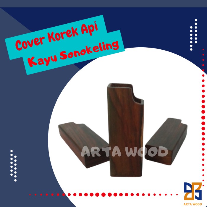Cover korek api kayu sonokeling / Wadah Korek Gas
