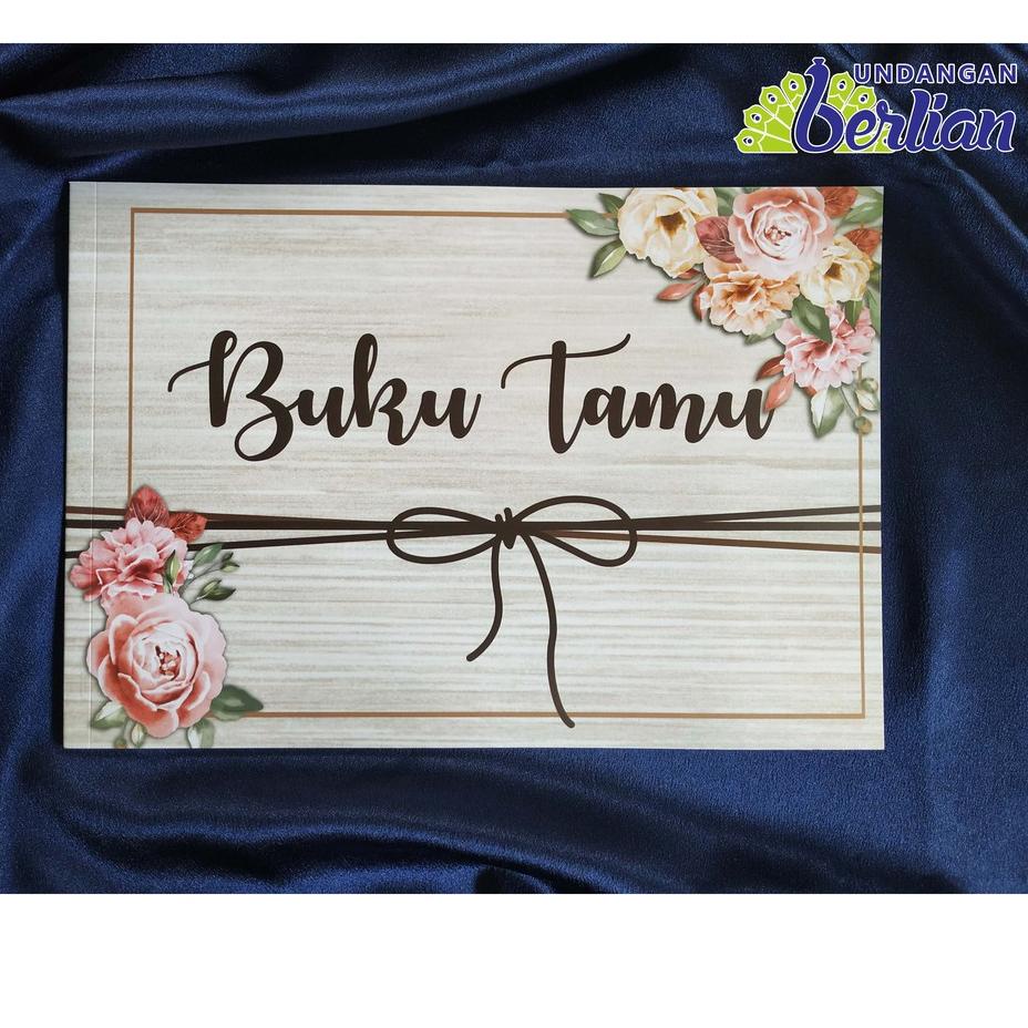 

HFH Buku Tamu Pernikahan Murah Motif Pita Urat Kayu✸ (Ready stock)Laris ➩