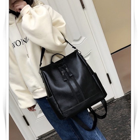 Tas Ransel Wanita Multifungsi Korean Style Fashion Kasual Kulit PU Tas Ransel Wanita Tas Tote Tas Kuliahan dan Sekolahan Tas Fashion Simple Kekinian AZGALERY / COD / T258