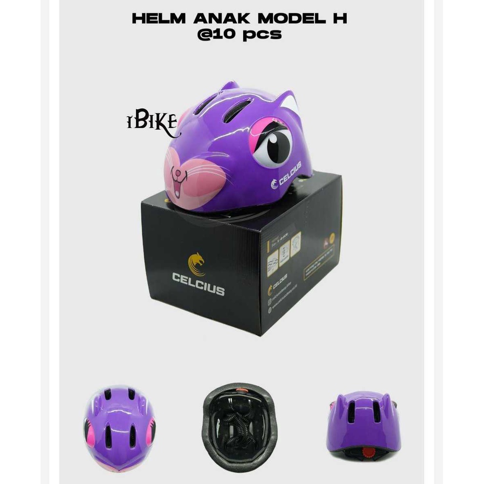 Helm sepeda Anak Dino Dragon kids bicycle helmet trex celcius odessy