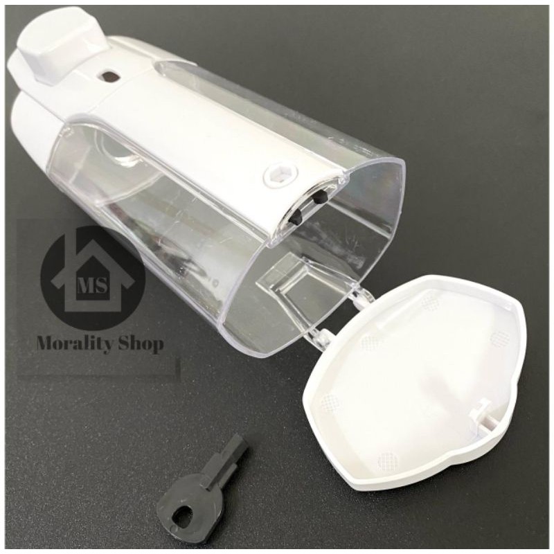 Tempat sabun cair single 350ml PUTIH- Dispenser soap sabun tempat shampo dinding
