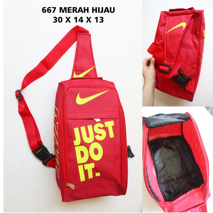 TAS SEPATU PRIA NIKE 667 MERAH HIJAU - TAS OLAHRAGA GYM FUTSAL COWOK