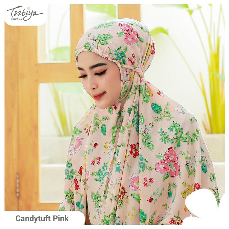 Mukena Tazbiya Candytuft Series Allsize Jumbo Dewasa Katun Rayon Motif