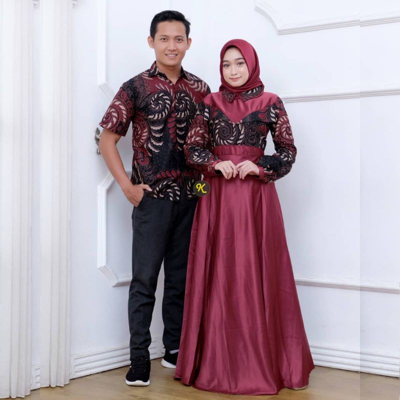 kemeja gamis sarimbitan maroon