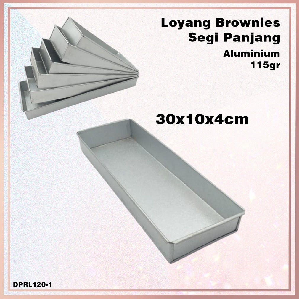 Loyang Kue/Brownies/Oven Segi Panjang  Aluminium 30x10x4cm