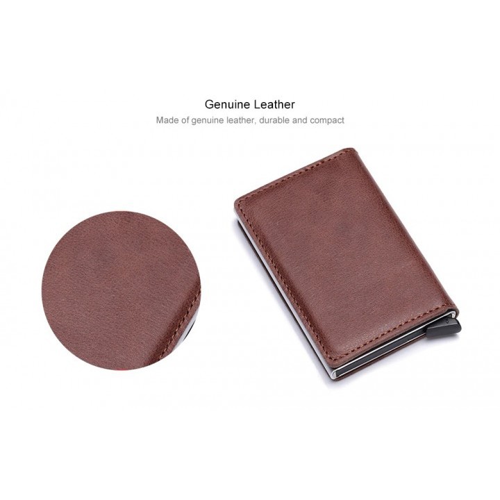 11988 Genuine Leather Push Card Men Wallet