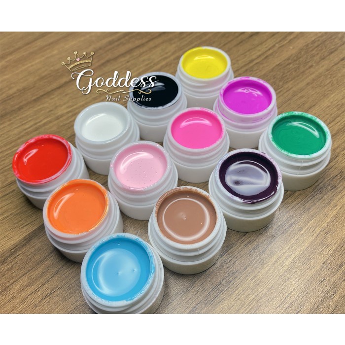 PAINTING GEL / GEL COLOR SET 12 COLOR 12 GEL IN POT SET