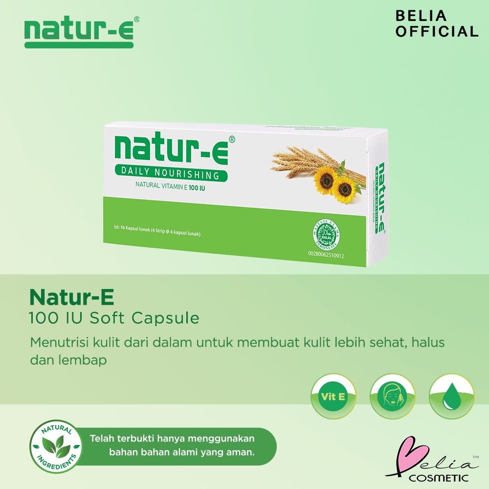 ❤ BELIA ❤ NATUR-E Suplemen Makanan 100 IU | 300 IU | Advanced | White Brightening | Vitamin | Suplemen Kesehatan (✔BPOM)