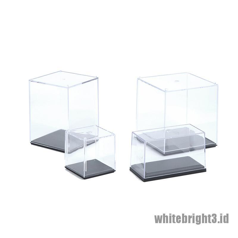 (white3) Kotak Display Action Figure Bahan Plastik Akrilik Transparan Anti Debu