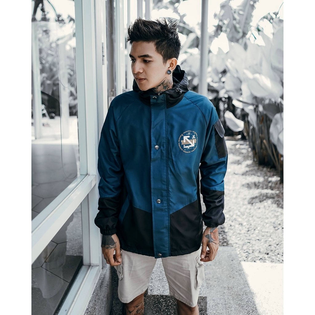 Jaket Outdoor Casual  SLVHX Blue Black - Jacket  Parasut Pria Murah Keren