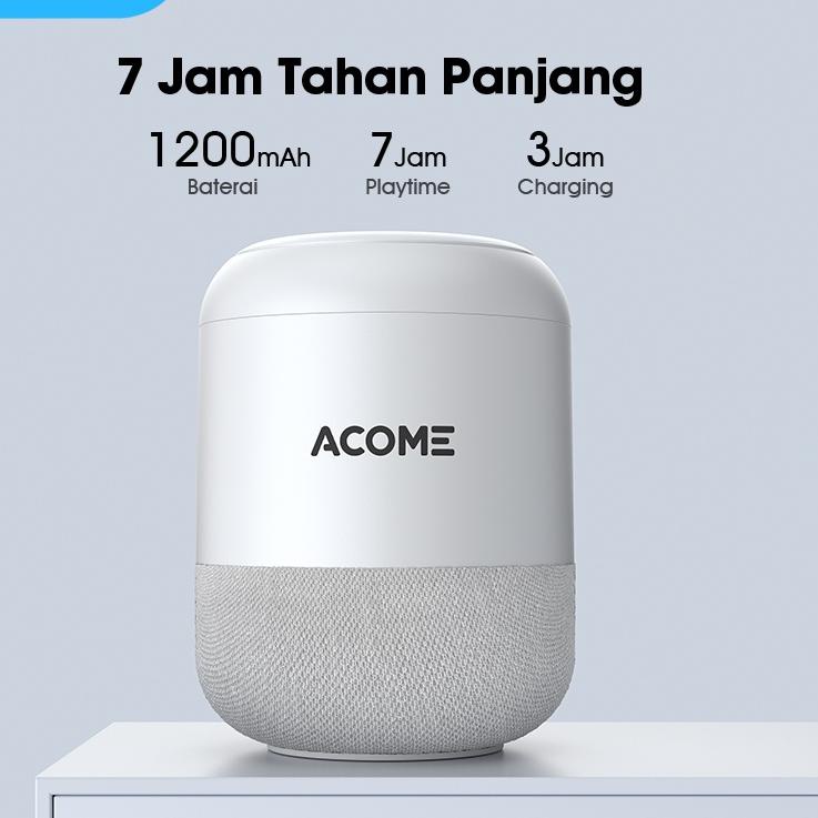 Hemat ACOME Speaker Stereo Bluetooth 5.0 TWS 5W Portable Berbahan lembut Garansi Resmi 1 thn A11