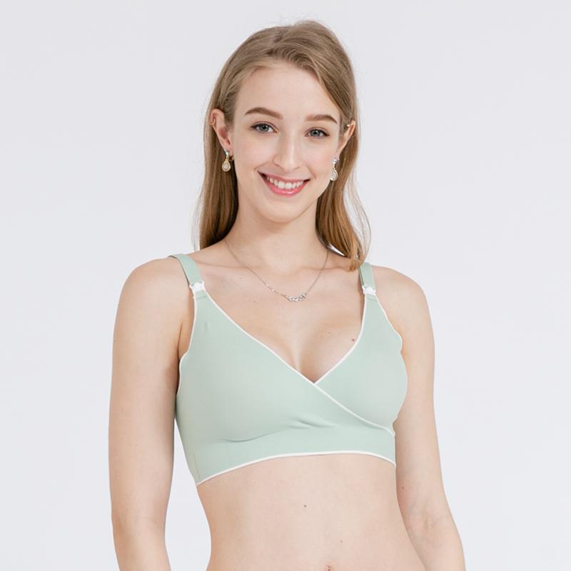 Bra Menyusui & Hamil | MOOIMOM Comfort Crossover Maternity & Nursing Bra-Green