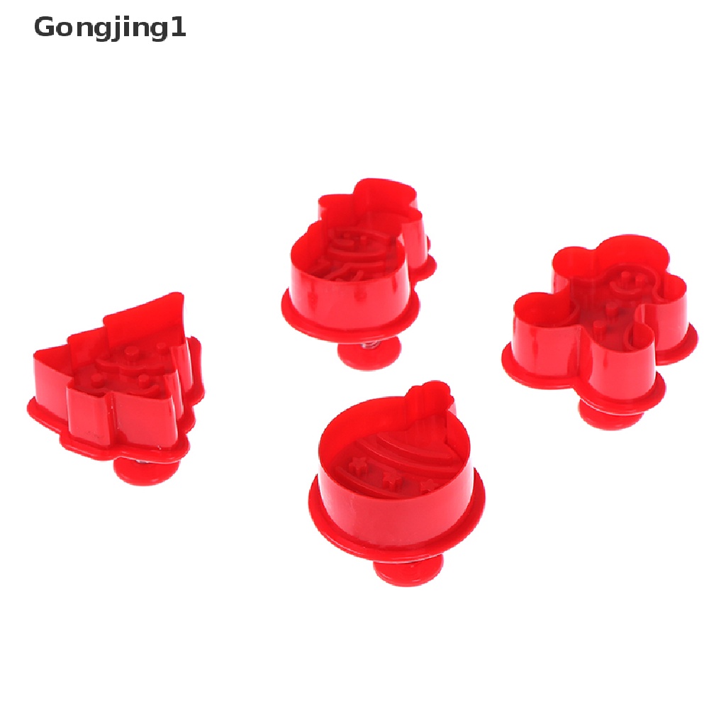 Gongjing1 4pcs / set Cetakan Kue / Biskuit / Cookies 3d diy