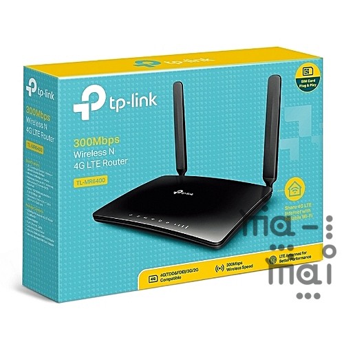 TP-Link Wi-Fi Router TL-MR6400 4G LTE 300 Mbps Wireless N 4G LTE Route