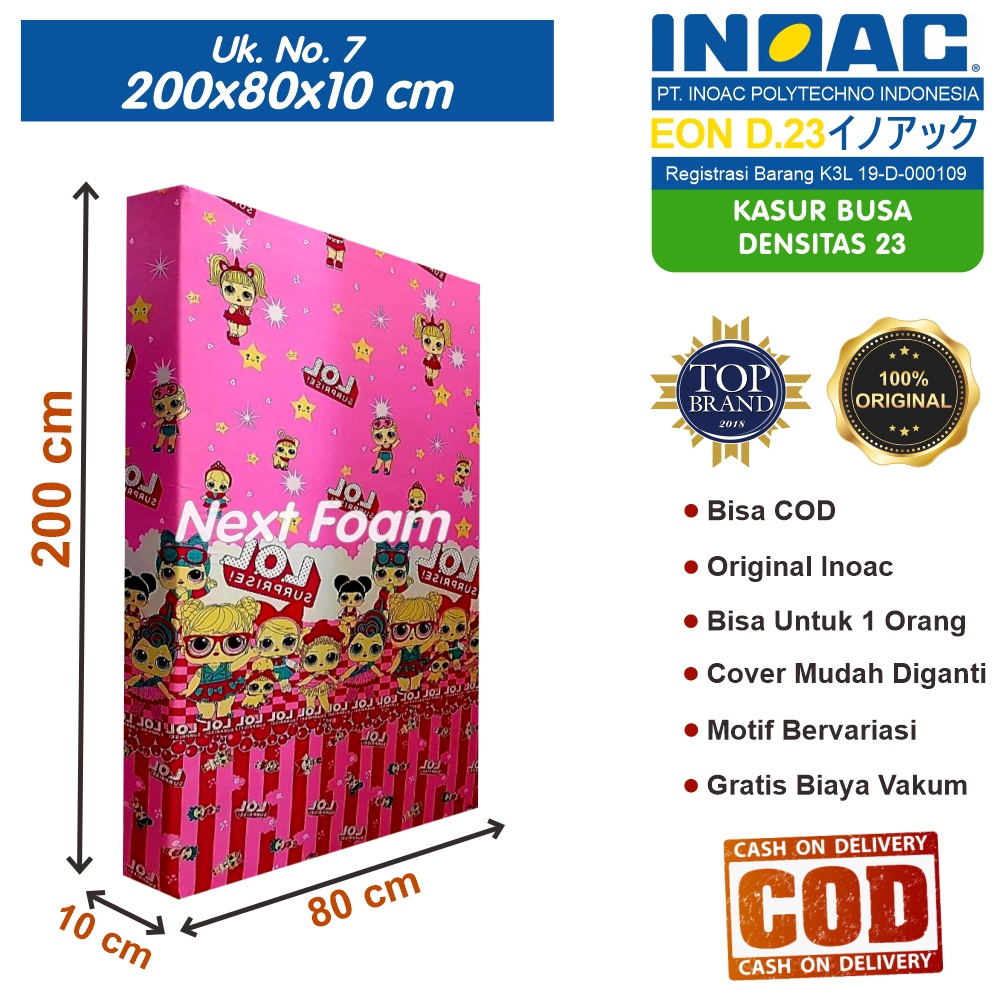 Kasur Busa Inoac Ukuran No 7 200x80x10 cm Tebal 10 cm EON D23 ORIGINAL INOAC Asli