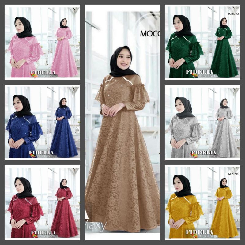 GAMIS MAXY FIDELIA VELVET KOMBI BRUKAT FURING MUTIARA JCHM