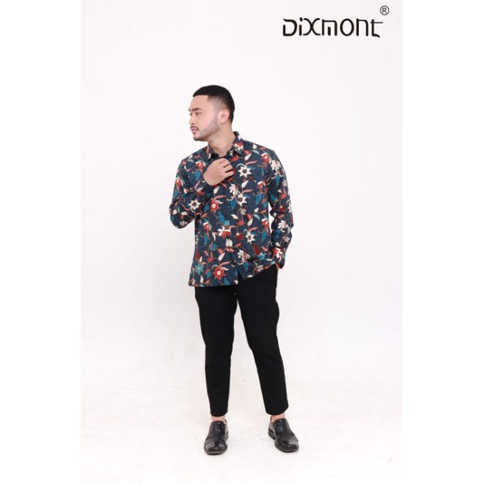 Dixmont Kemeja Pria Batik Panjang Hem BL02221