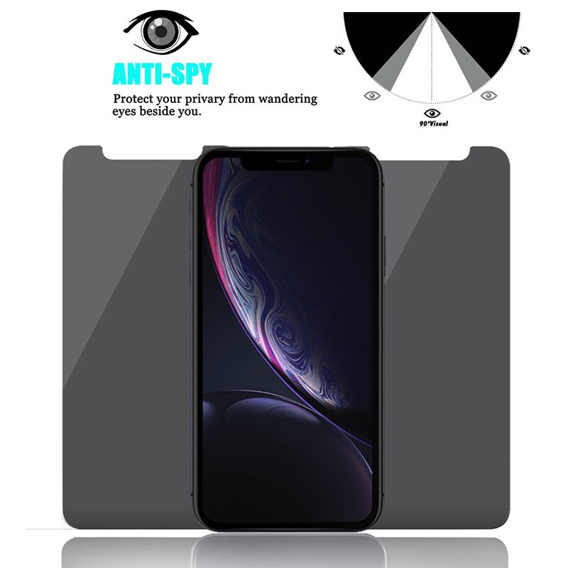 Pelindung Layar Tempered Glass 9H Anti Spy Untuk iPhone 11 7 8 Plus 6 6S SE 2020 2022 SE3 5 12 Pro X XR XS Max