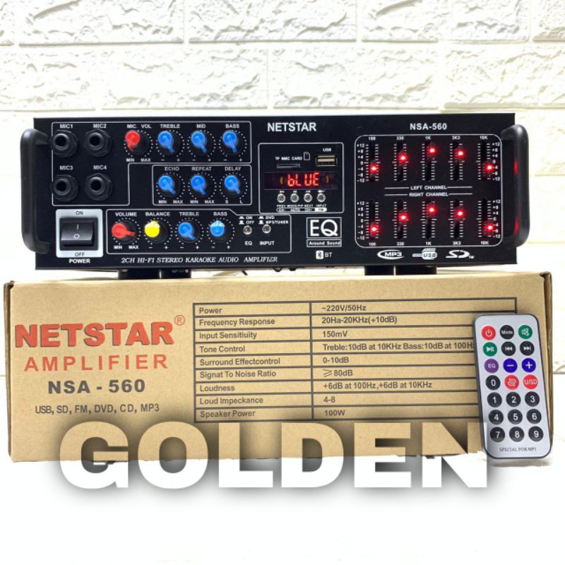 Amplifier NETSTAR NSA 560 dan HETBERT HB 560 Original Product Bluetooth - USB