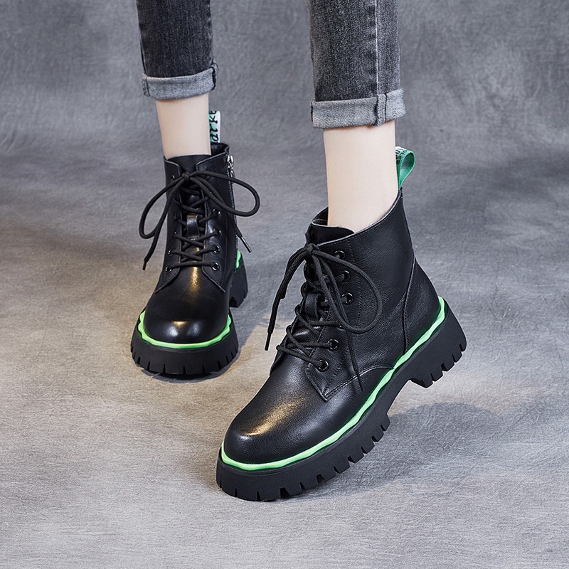 Dr. Martin Boot Sepatu Wanita Kulit Martin Boots Wanita 2021   Tipis Lapisan Tunggal Sepatu All-Matc