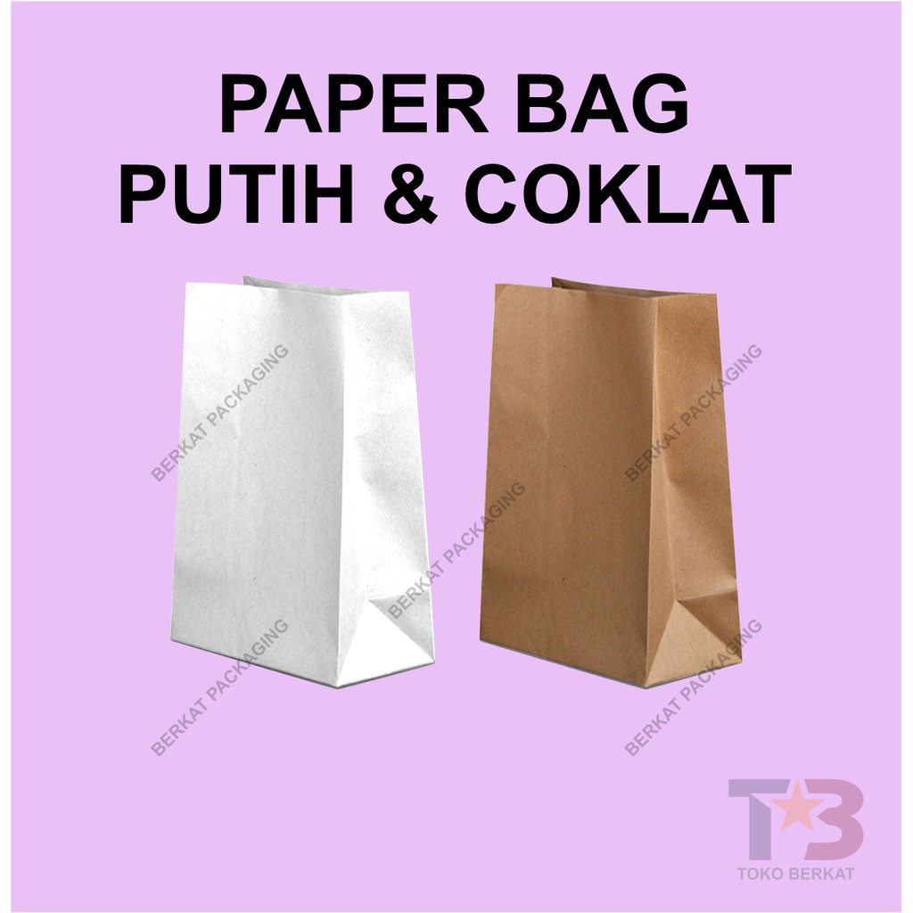 

Paper Bag Putih / Paper Bag Coklat / Paper Bag / Kantong Kertas / Kantong Roti / Kantong Burger /Kantong Kentang