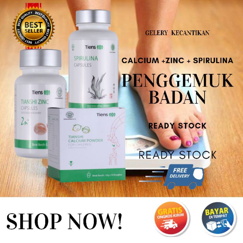 (COD)Tiens / Tienshi PAKET PENGGEMUK BADAN GOLD | Zinc Spirulina Calcium