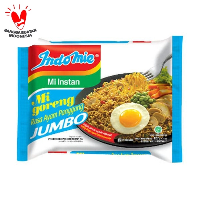 INDOMIE GORENG AYAM PANGGANG JUMBO 127G MI INSTAN HALAL