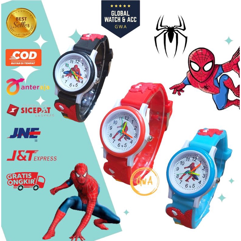 Jam Tangan Anak Timbul Jarum Fashion Laki laki Cowok Mini Timbul Rubber Karet Karakter Animasi