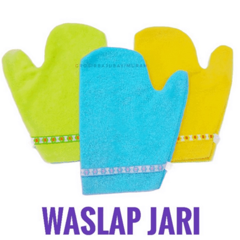 1 LUSIN waslap JARI perlengkapan mandi bayi