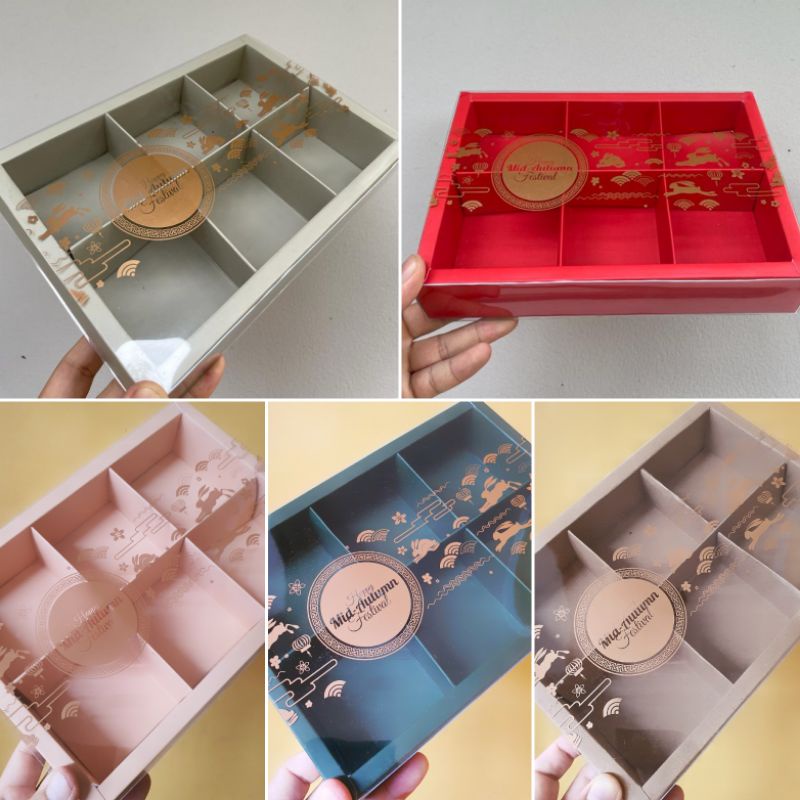 

Dus mika mooncake 50 - 75 gr sekat 6 " Mid Autumn III " ( 1 pack isi 5 pcs dus & Kartu Ucapan )