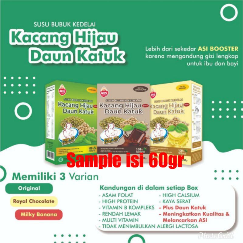 [Sample 60gr] Afis Life Susu Kedelai Plus Kacang Hijau