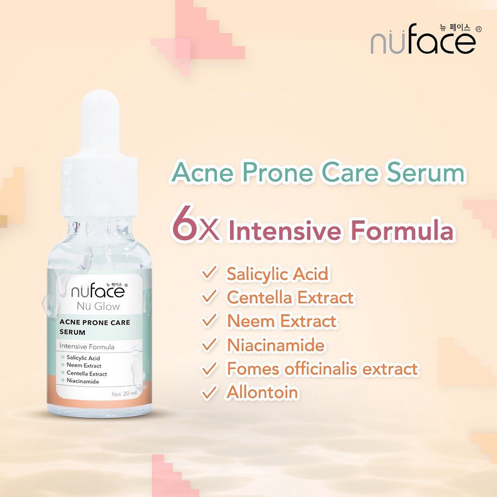 Nuface Nu Glow Face Serum 20 mL BRIGHTEN &amp; SUPPLE / ACNE PRONE CARE