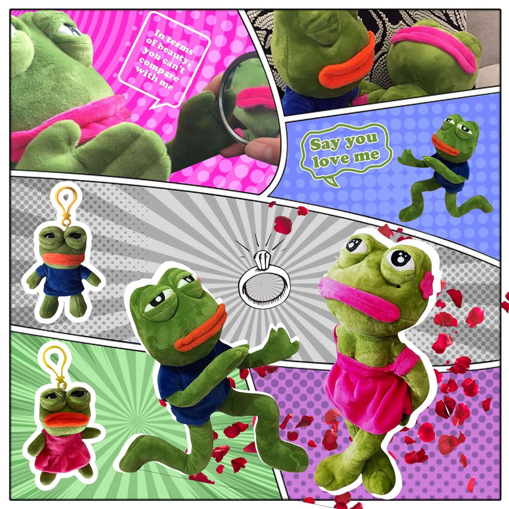 Pepe The Frog Sad Plush Pendant Gantungan Kunci Untuk Tas Sekolah