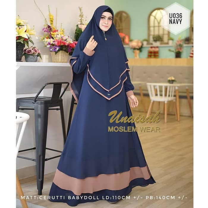 UNAISAH SYARI BD / GAMIS SYARI SET / GAMIS POLOS / FZSTORE