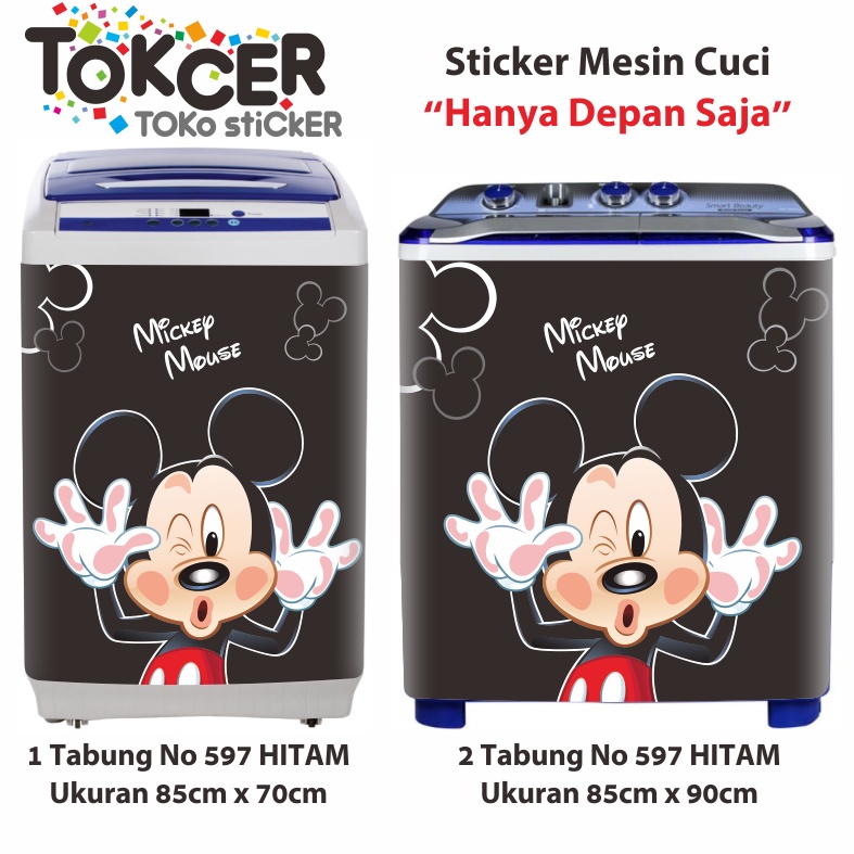 Stiker Mesin Cuci 1 atau 2 Tabung Motif Miki Mouse