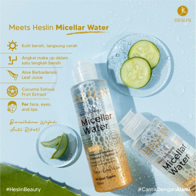 Micelar Water Heslin Beauty Original - Pembersih Wajah Heslin Beauty - Perawatan kecantikan - Pember