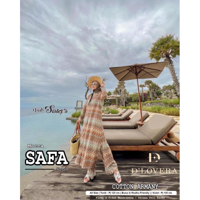 SET TUNIK + KULOT KATUN ARMANY MOTIF LUCU BOHO PANTAI SAFA BY D'LOVERA HIJAB SISTER