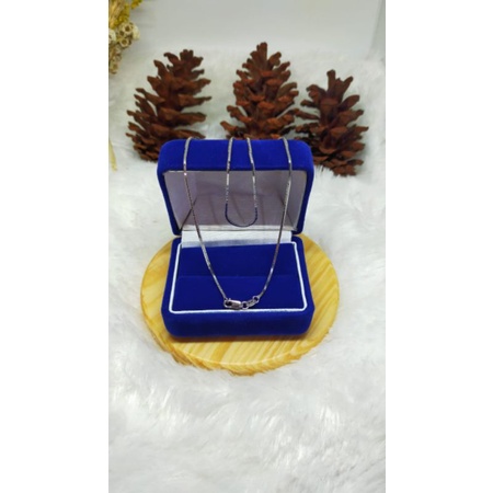 Kalung Cassandra, Panjang 45cm, Perak 925, Sepuh Emas Putih