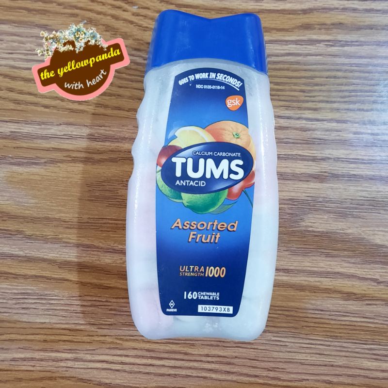 Tums Ultra Strength 1000 Assorted Fruit 160 Chewable Tablets