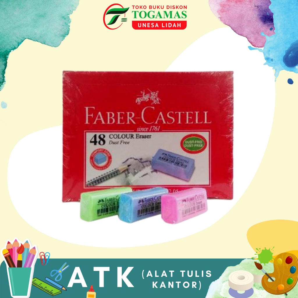 

ERASER 187205 COLOUR ERASER DUST FREE FABER CASTEL / PENGHAPUS PENSIL / READY STOCK