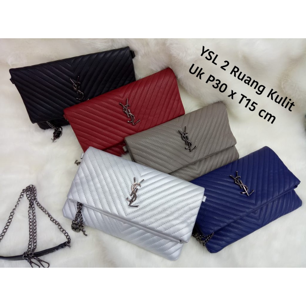 Tas YSL 2 Ruang Kulit Semi Premium