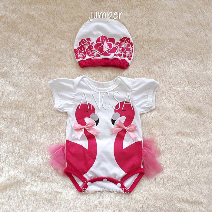 Baju Bayi Perempuan Jumper Bayi Lucu Duo Swan